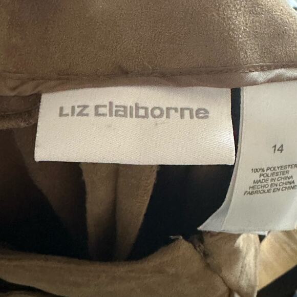Vintage Liz Claiborne Faux Suede Straight Leg Pants Size 14 - Picture 2 of 8